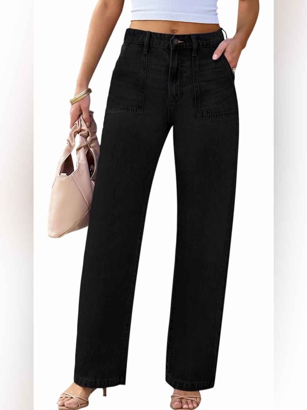 High-Rise Wide Leg Women’s Jeans — Black